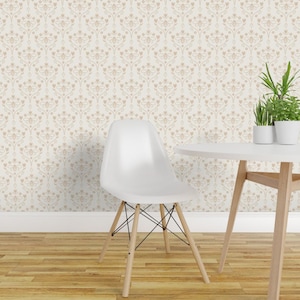 Papier peint adhésif neutre Abeilles - Jardin printanier, délicat et naturel, unisexe - Décoration murale amovible - Abeilles et vigne par hufton_studio