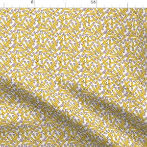 Back To School Fabric - Small Yellow Pencils by lilcubby - Teacher Pencil School Supplies Test Student Fabric by the Yard by Spoonflower