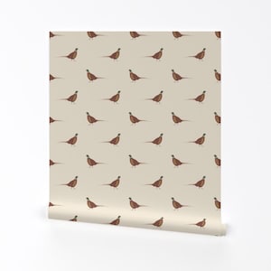 Papel tapiz despegable y adhesivo con diseño de faisán de collar - Bird Country Western - Decoración de pared - Faisán pavoneándose de sorbier_studio
