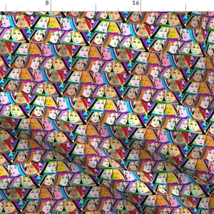 All Queens Fabric - All Queens By Linsart- Playing Cards Queens Hearts Spades Diamonds Clubs Bold Cotton Fabric By The Yard With Spoonflower
