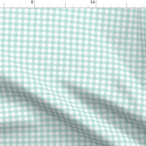 Gingham Fabric -Mint Gingham By Mainsail Studio- Gingham Plaid Picnic Table Cloth Fashion Nursery Cotton Fabric By The Yard With Spoonflower