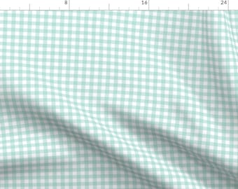Gingham Fabric -Mint Gingham By Mainsail Studio- Gingham Plaid Picnic Table Cloth Fashion Nursery Cotton Fabric By The Yard With Spoonflower