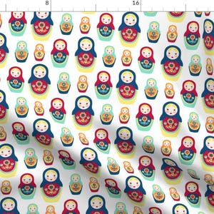 Matryoshka Russian Stacking Dolls Fabric - Matryoshka Dolls By Runningriverdesign - Matryoshka Cotton Fabric By The Yard With Spoonflower