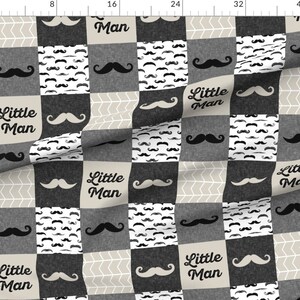 Mustache Fabric Mustache Wholecloth Little Man Beige By Littlearrowdesign Boy Nursery Quilting Cotton Fabric By The Yard With Spoonflower image 3