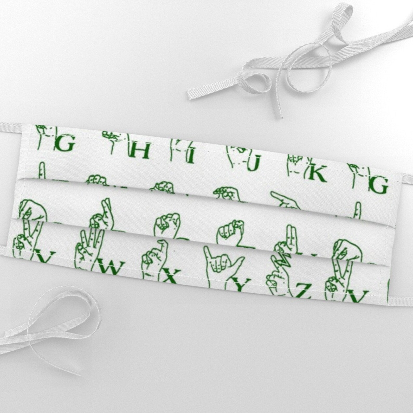 Green Alphabet Fabric Sign Language Alphabet // Green by Etsy
