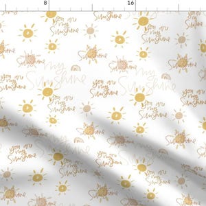 Yellow Fabric - You Are My Sunshine by anniemontgomerydesign -  Bright Sun Watercolor Cheerful Sunshine Fabric by the Yard by Spoonflower