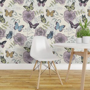 Butterflies Wallpaper - Pollinating Butterflies By Diseminger - Pollinators Custom Printed Removable Adhesive Wallpaper Roll by Spoonflower