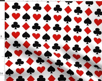 Playing Cards Fabric - Card Suits By Thinlinetextiles - Playing Cards Spade Club Heart Diamond Cotton Fabric By The Yard With Spoonflower