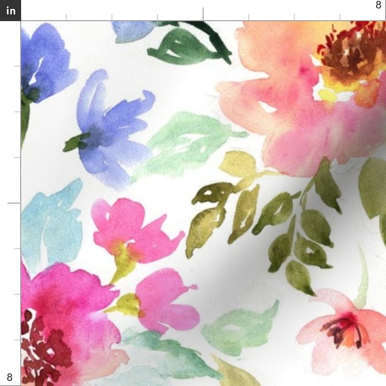 Spring Floral Upholstery Fabric- Colorful Flowers by Peagreengirl ...