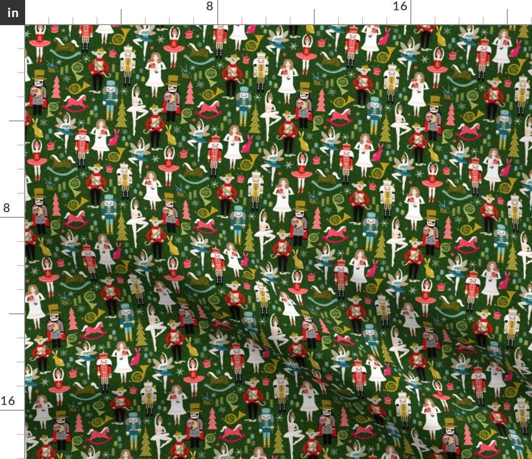 Nutcracker Fabric Nutcracker Holiday Xmas Christmas Fabric by Andrea