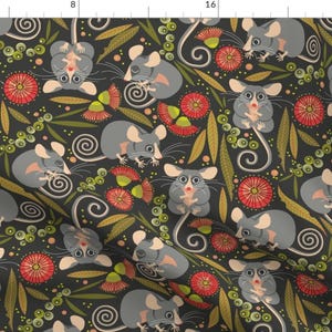 Pygmy Possum Fabric - Australian Mountain Pygmy Possum By Cjldesigns - Endangered Species Opossum Cotton Fabric By The Yard With Spoonflower