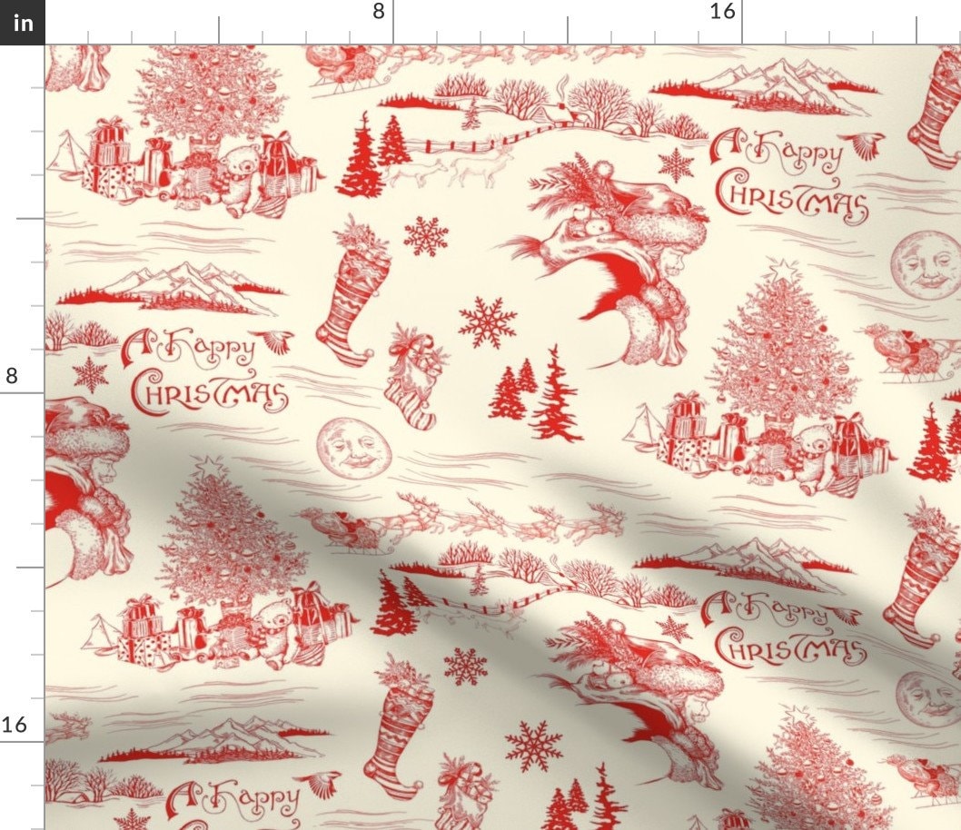 Christmas Toile Fabric