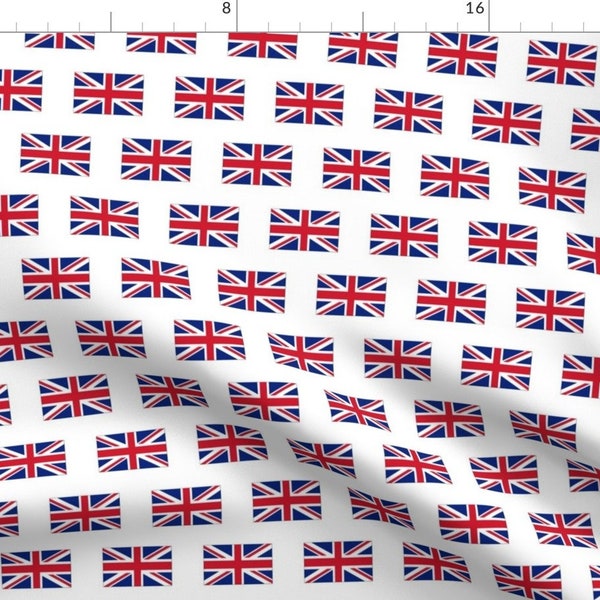 Union Jack British Flag Fabric - Union Jack // Small By Thinlinetextiles - Union Jack Flag Cotton Fabric By The Yard With Spoonflower