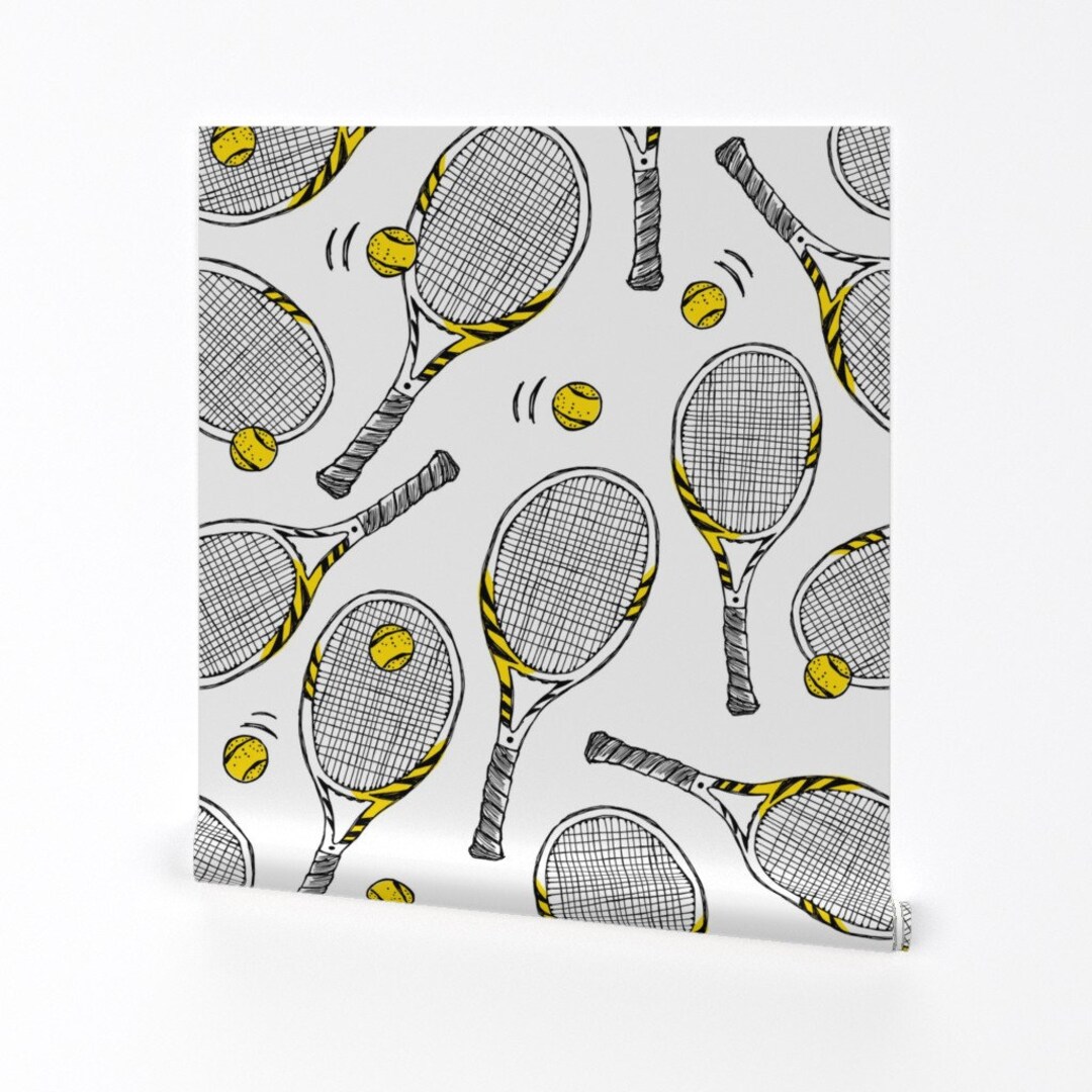 Tennis Wallpaper Tennis Rackets Sport Game by Revista Black Yellow