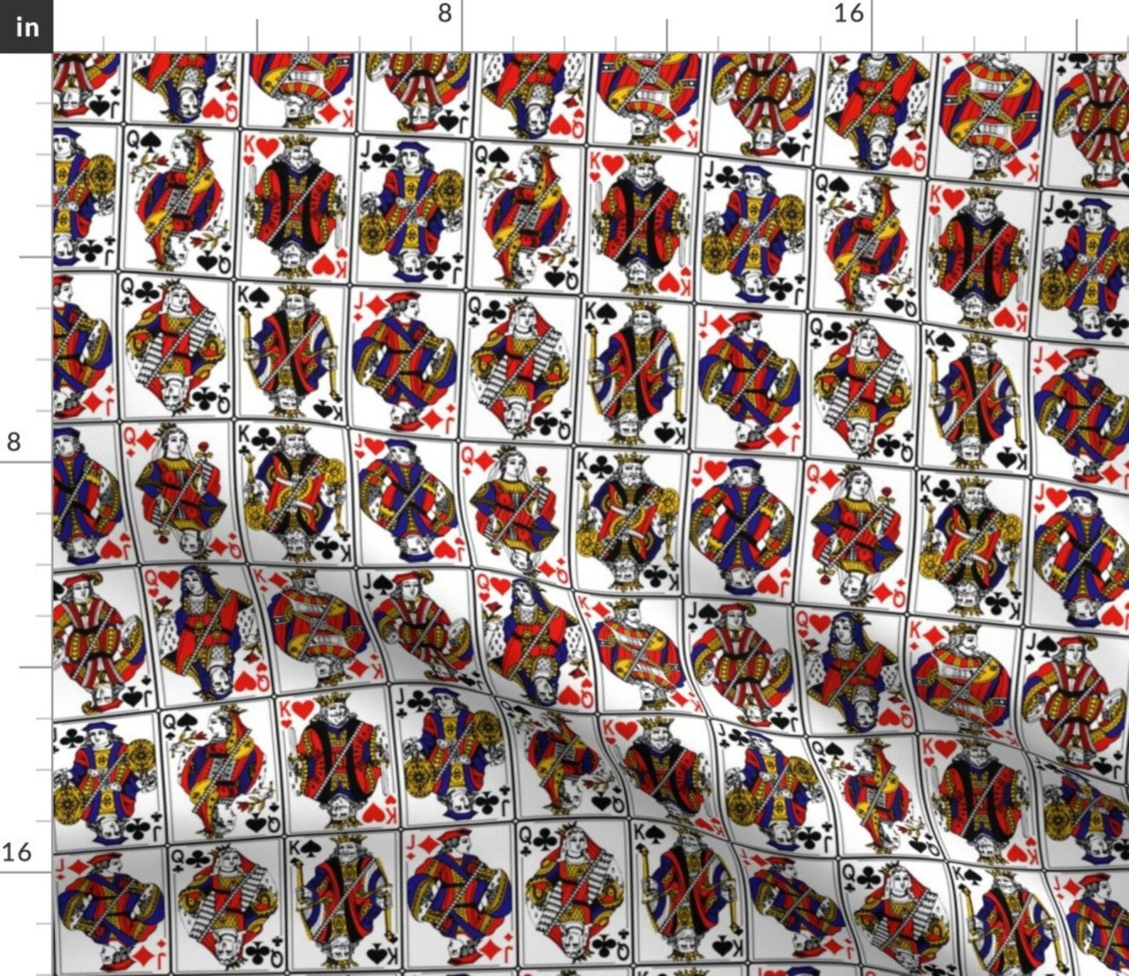 Playing Cards Fabric Royals by Thin Line Textiles Playing - Etsy