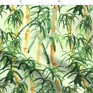 Summer Jungle Fabric - Bamboo By Svetlana Prikhnenko - Watercolor Botanical Bamboo Cotton Fabric By The Yard With Spoonflower