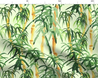 Summer Jungle Fabric - Bamboo By Svetlana Prikhnenko - Watercolor Botanical Bamboo Cotton Fabric By The Yard With Spoonflower