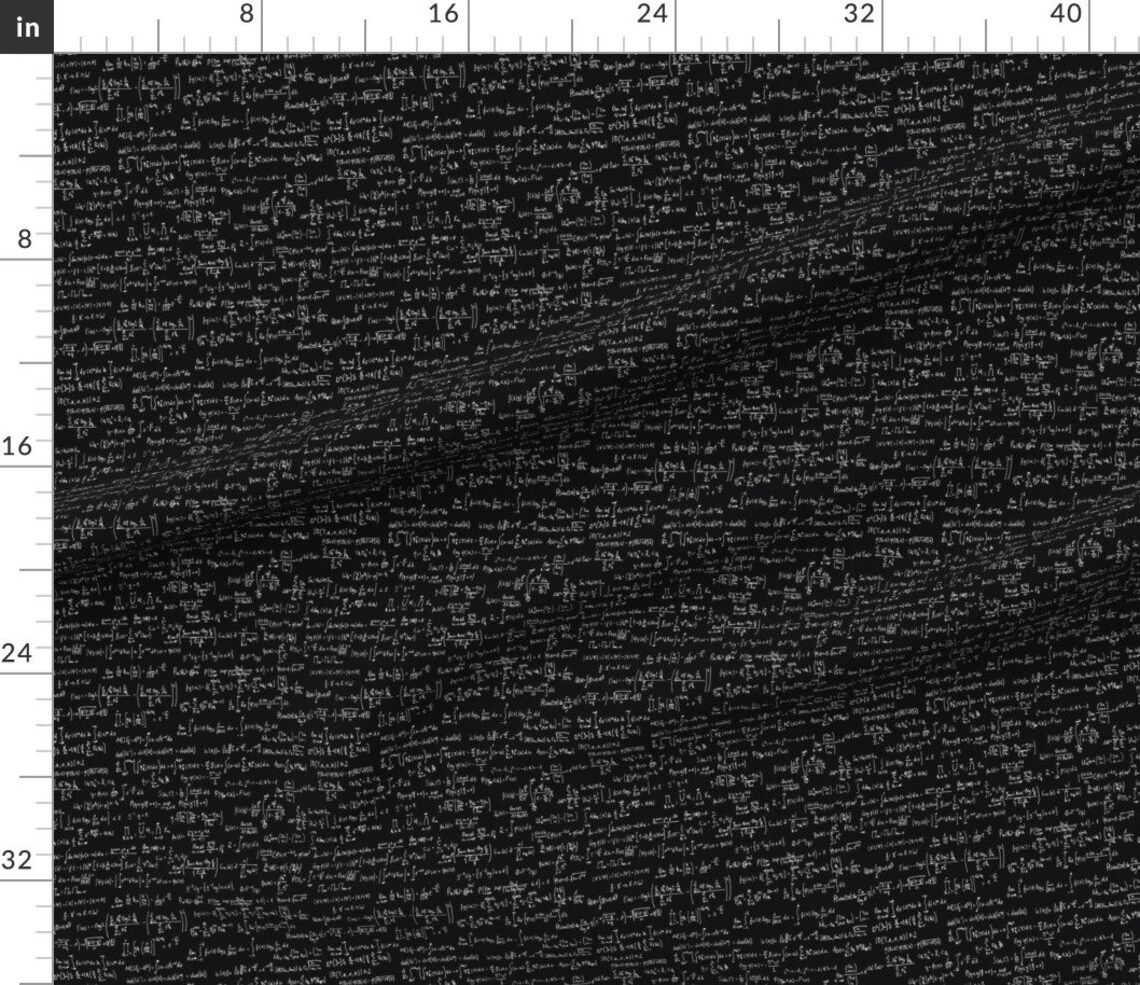 Arithmetic Fabric Math Notes by Thinlinetextiles Black - Etsy