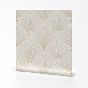 Neutral Glam Removable Peel and Stick Wallpaper - Art Deco Arches Scallops Elegant Chic - Wall Art Wall Decor - Charleston by amy_maccready