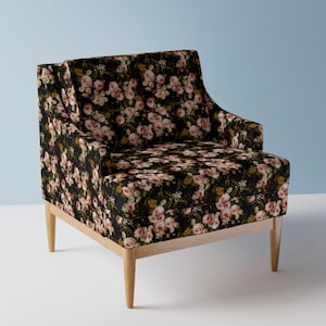 Floral Upholstery Fabric- Midnight Roses by utart - Gothic Floral Vintage Botanical Moody Floral   Fabric By The Yard With Spoonflower