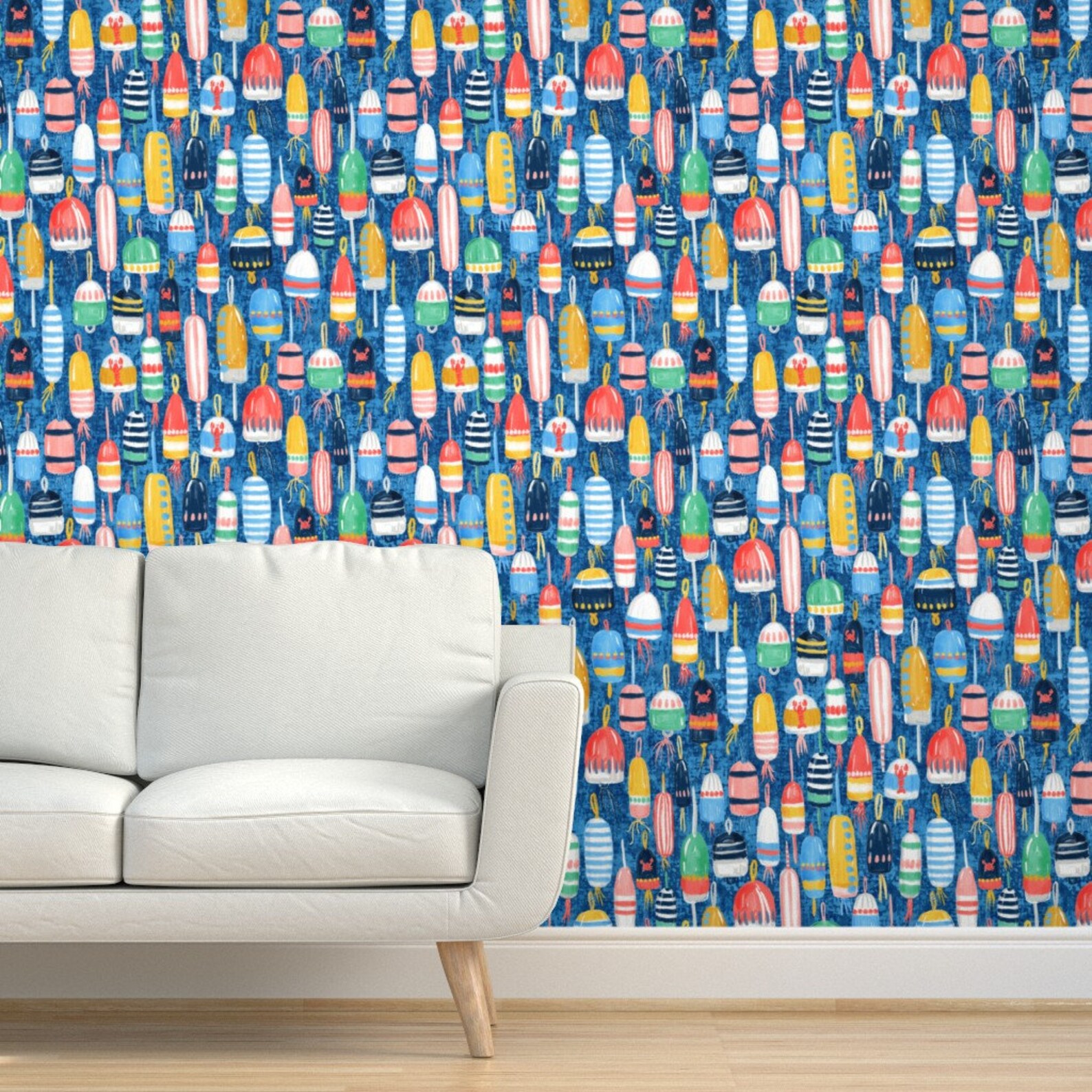 Nautical Buoy Wallpaper Lobster Buoys Maximalism 14 by - Etsy