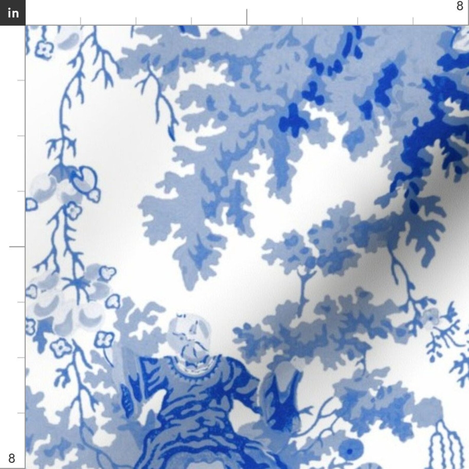Blue and White Chinoiserie Fabric Chinoiserie Palace Willow Etsy