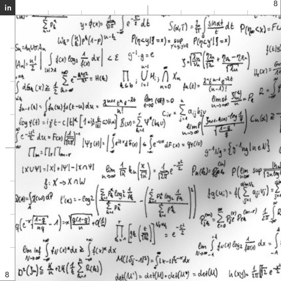 Math Fabric Math Equations by Thin Line Textiles Math Etsy