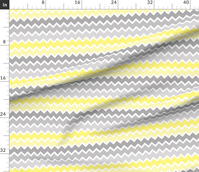 Gray Chevron Fabric Yellow Grey Gray Ombre Chevron Zigzag by Etsy