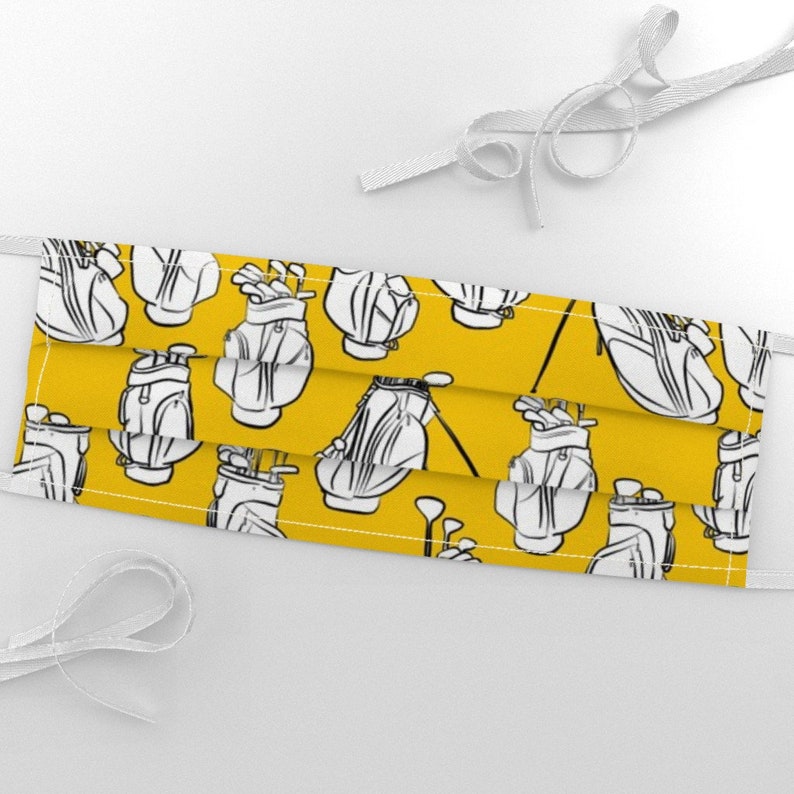 Golf Fabric Golf Bags on Yellow by Landpenguin Golfers Etsy
