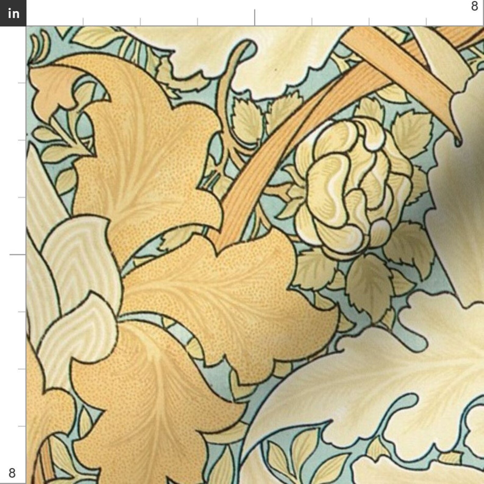 Victorian Damask Fabric Morris Growing Damask Large by Etsy