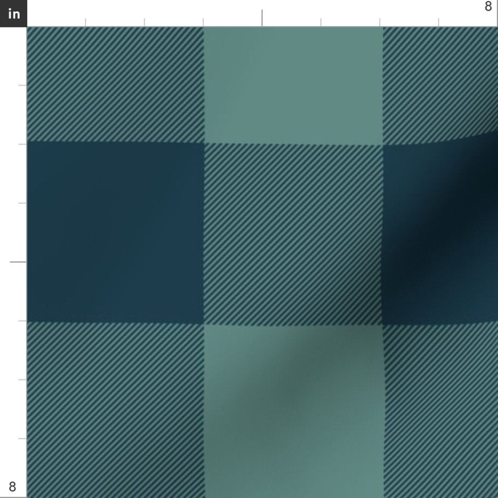 Teal Buffalo Check Fabric Wool Parka Check Navy and Slate Etsy