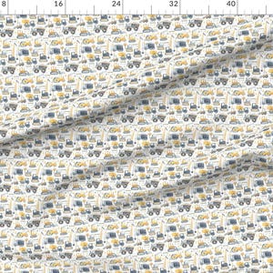 Heavy Machinery Fabric - Under Construction by nick_neuman - Construction Watercolor Yellow Gray Fabric by the Yard by Spoonflower image 2