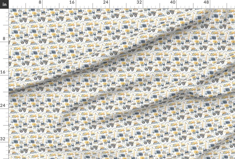 Heavy Machinery Fabric - Under Construction by nick_neuman - Construction Watercolor Yellow Gray Fabric by the Yard by Spoonflower image 2