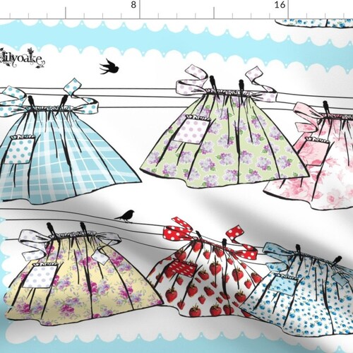 Retro Fabric Summer of '32 Tea Towel by Lilyoake Retro Etsy