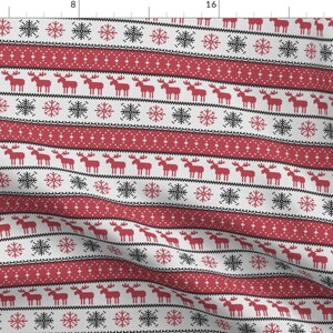 Christmas Fabric - Small Scale Fair Isle Moose Winter Knits By Littlearrowdesign - Fair Island Cotton Fabric By The Yard With Spoonflower