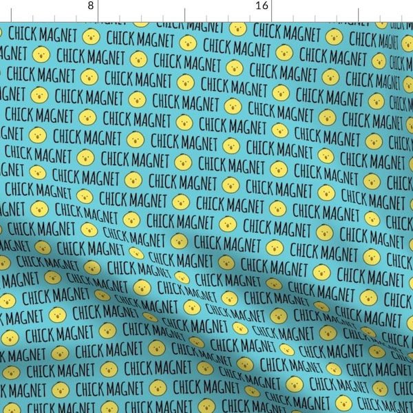 Easter Fabric - Chick Magnet Blue Easter Fabric By Littlearrowdesign - Easter Funny Children's Cotton Fabric By The Yard With Spoonflower