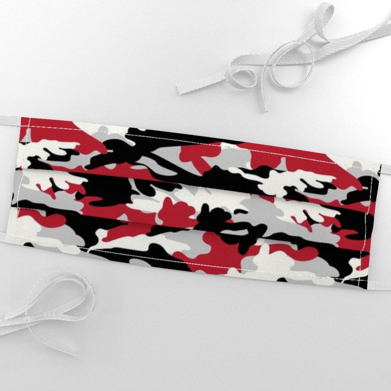 red and black camouflage pants