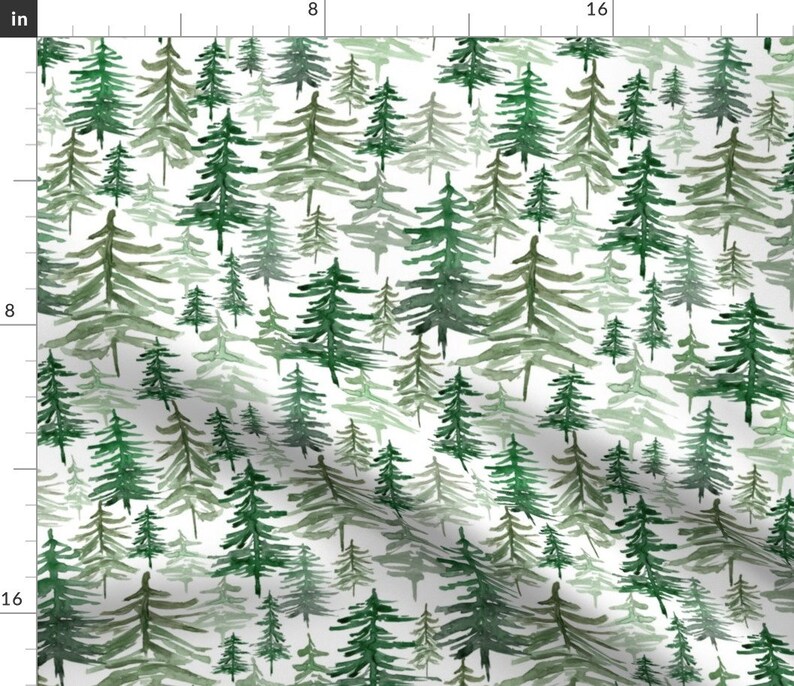 Pine Trees Fabric Rustic Forest Trees by Hipkiddesigns Etsy