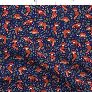 Red Panda Fleece Fabric Etsy