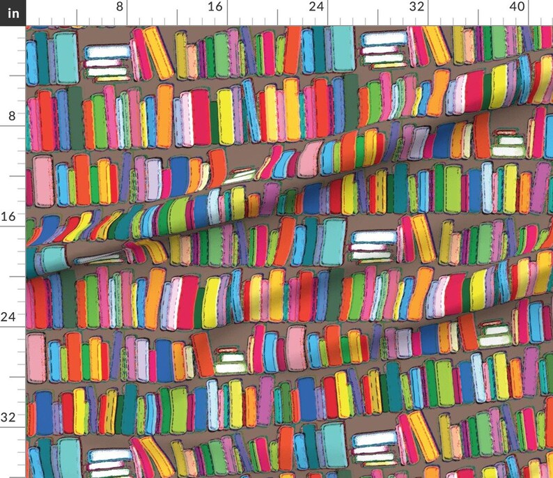 Book Shelf Fabric Library Books by Cassiopee Books Library Etsy