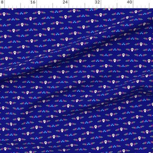 Sugar Skulls Fabric - Sugar Skulls Border 002 By Lowa84 - Sugar Skulls Guitars Floral Mexico Blue Cotton Fabric By The Yard With Spoonflower Bild 2