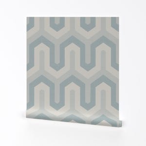 Geometric Wallpaper - Gray Greek 03 By Chicca Besso - Gray Geometric Custom Printed Removable Self Adhesive Wallpaper Roll by Spoonflower