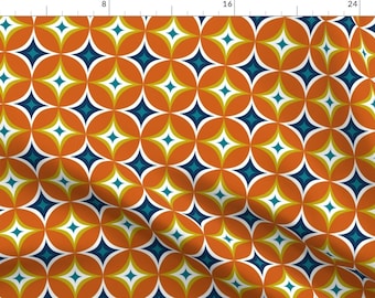 Bright Mod Orbs Apparel Fabric - Astral Modern Geometric by heatherdutton - Maximalist Mid Century Modern Clothing Fabric by Spoonflower