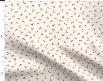 Ditsy Rose Fabric - Vintage Rosebuds by bravenewart - Spring Garden Romantic Cottagecore Flora Fabric by the Yard by Spoonflower