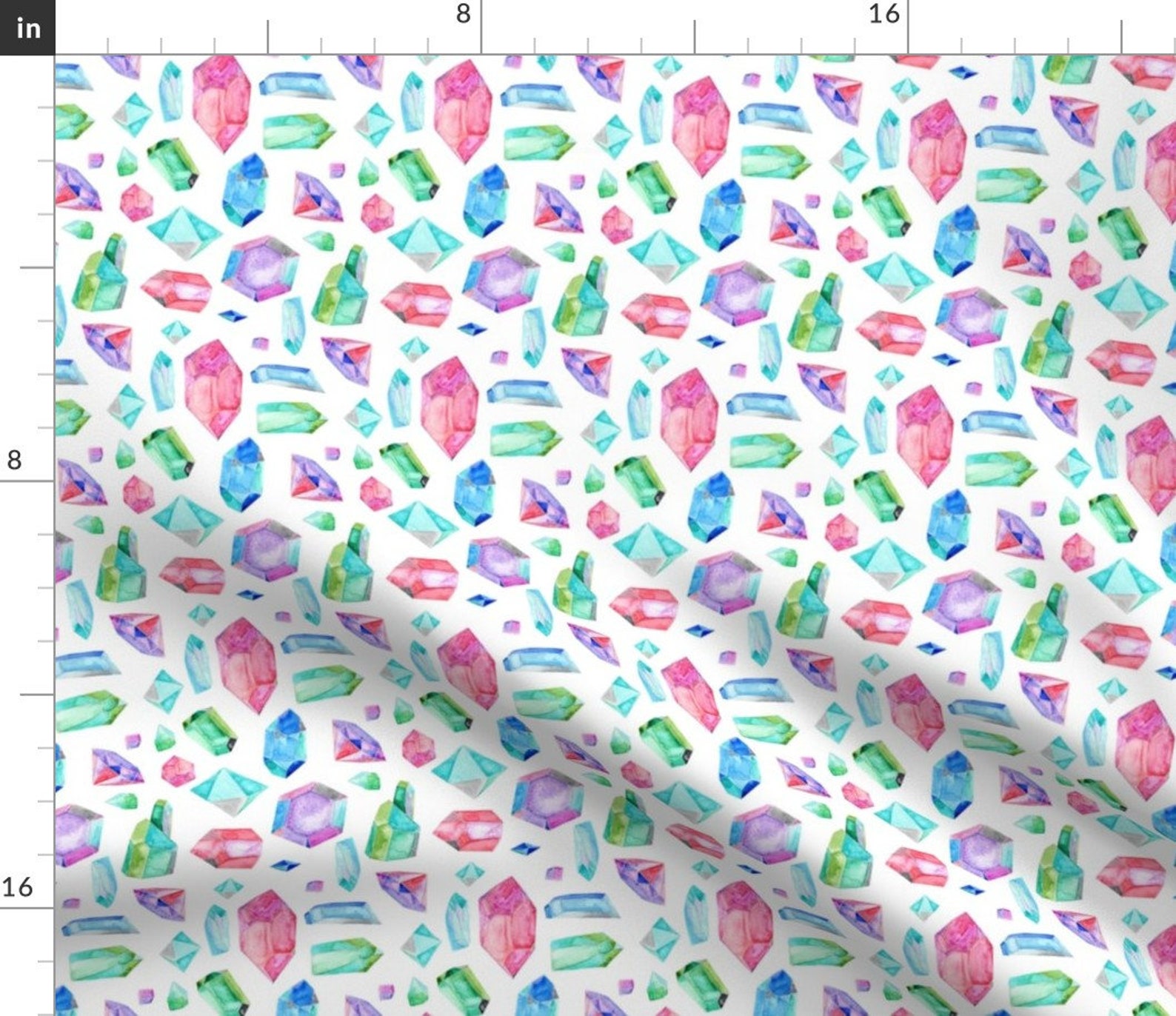 Mod Gems Fabric Watercolour Gems by Emmaallardsmith Etsy