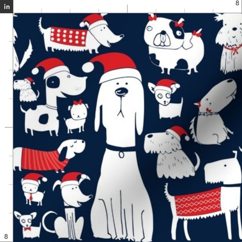 Christmas Fabric Dogs Christmas By Laurawrightstudio Etsy