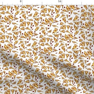 Pizza Fabric - Pizza Pattern 1 By Jadegordon - Pizza Cheese Pepperoni Food Hipster Yummy Slice Cotton Fabric By The Yard With Spoonflower