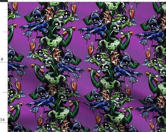 Zombies Fabric - Zombie Pillars By Mattcrossley - Zombies Monsters Horror Halloween Stripes Decor Cotton Fabric By The Yard With Spoonflower