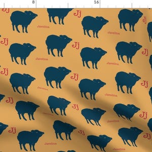 J Alphabet Fabric - J Is For Javelina By Maile - Modern Nursery Alphabet Decor Cotton Fabric By The Yard With Spoonflower