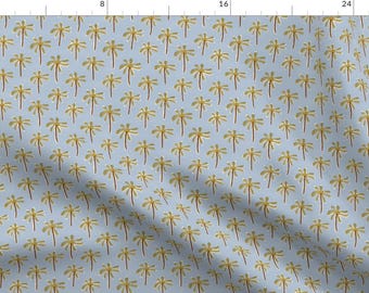 Summer Fabric - Retro Palms by bubblebeanie - Beach Groovy Tropical Island Resort Vacation Preppy Coastal Fabric by the Yard by Spoonflower